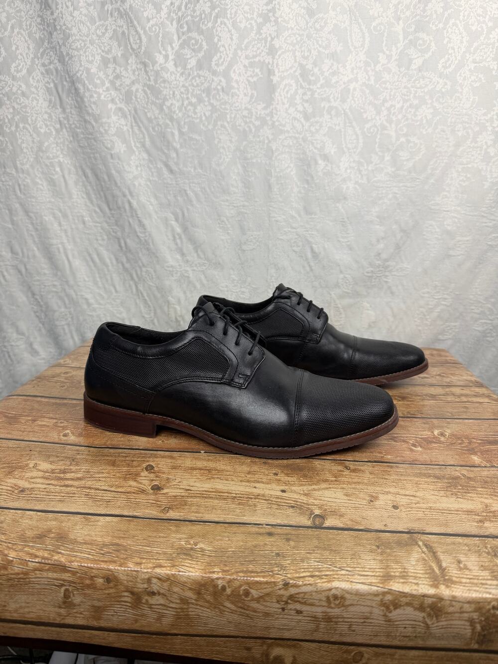 Rockport Men's Black Leather Capβ Toe Oxford Dress Shoes Size 13
